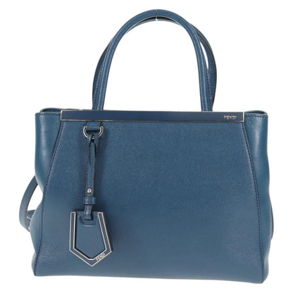 Fendi 2Jours Bag Leather, BLUE, LEATHER, Handbag