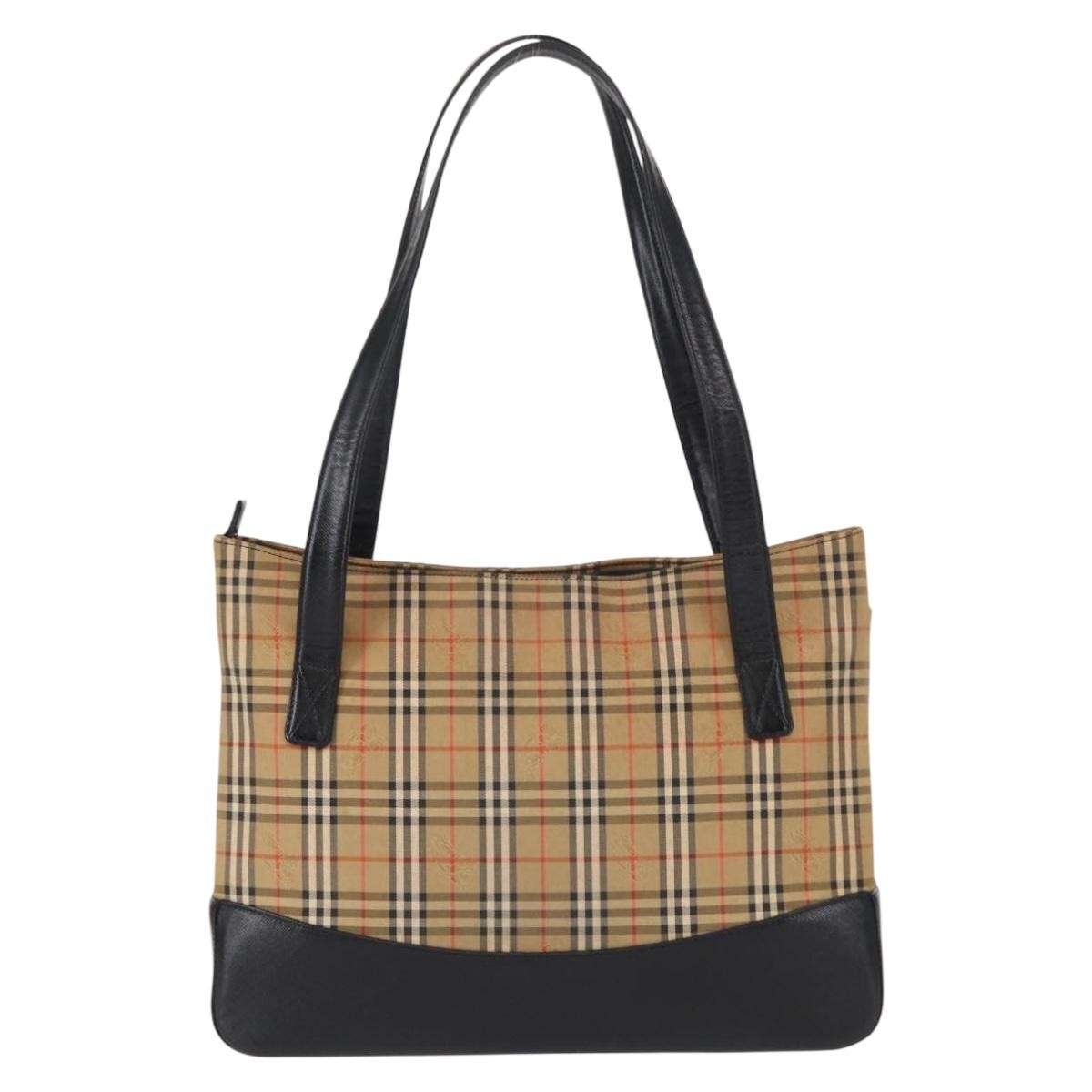 Burberry Nova check Shoulder bag Canvas, BEIGE, CANVAS, Shoulder bag