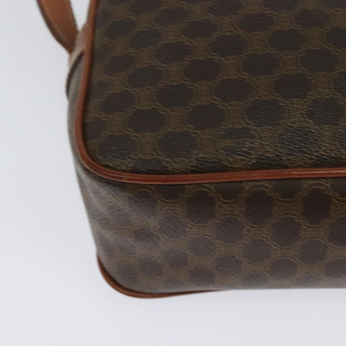 Celine Vintage Macadam Shoulder Bag Canvas and Leather, BROWN, CANVAS, Shoulder bag