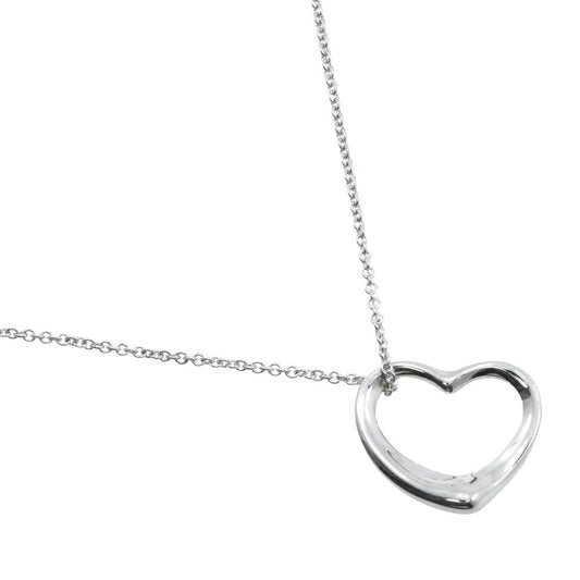 Tiffany & Co. Elsa Peretti Open Heart Pendant Necklace Sterling Silver, SILVER, SILVER, Necklace