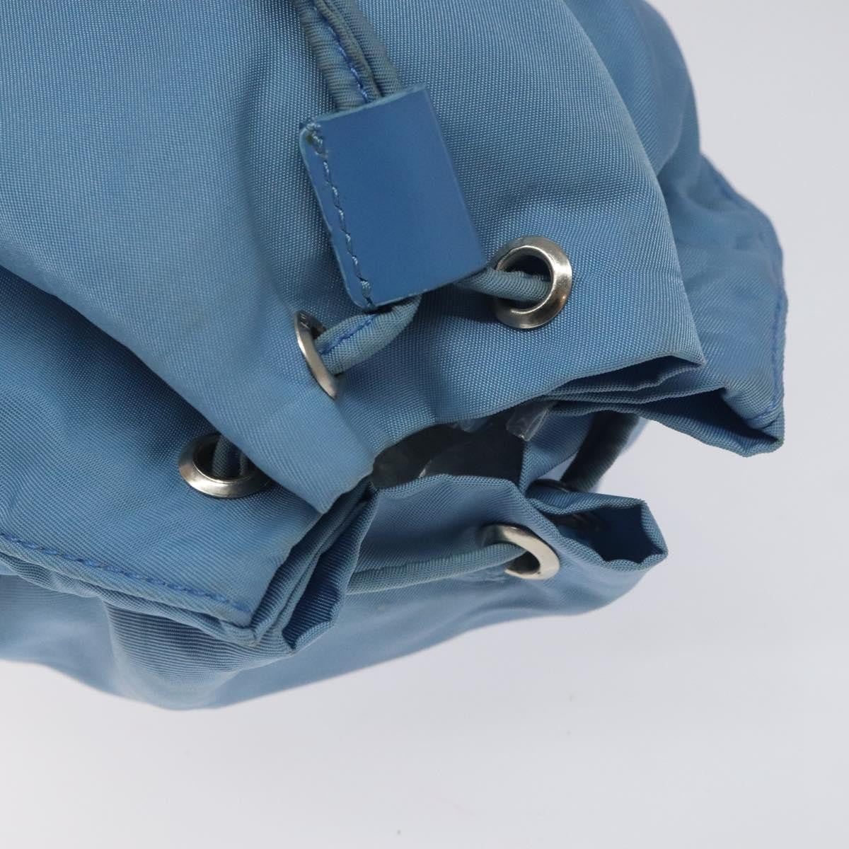Prada Drawstring Wristlet Bucket Bag Tessuto, BLUE, NYLON, Clutche & pouche