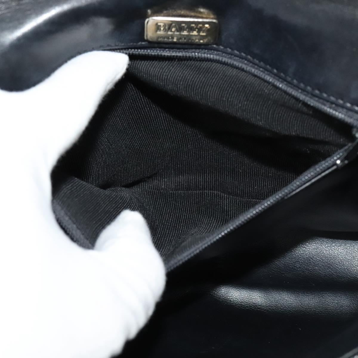 Bally Vintage Chain Shoulder Bag Quilted Leather, Navy, Leather, Shoulder Bag