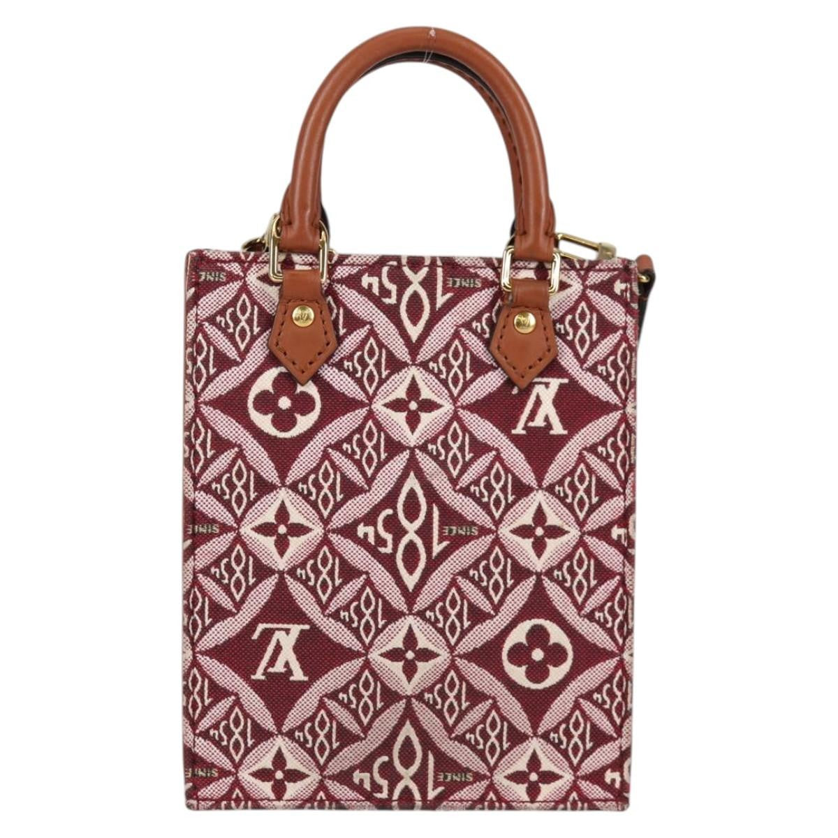 Louis Vuitton Petit Sac Plat Bag Limited Edition Since 1854 Monogram Jacquard, BROWN, CANVAS, Handbag