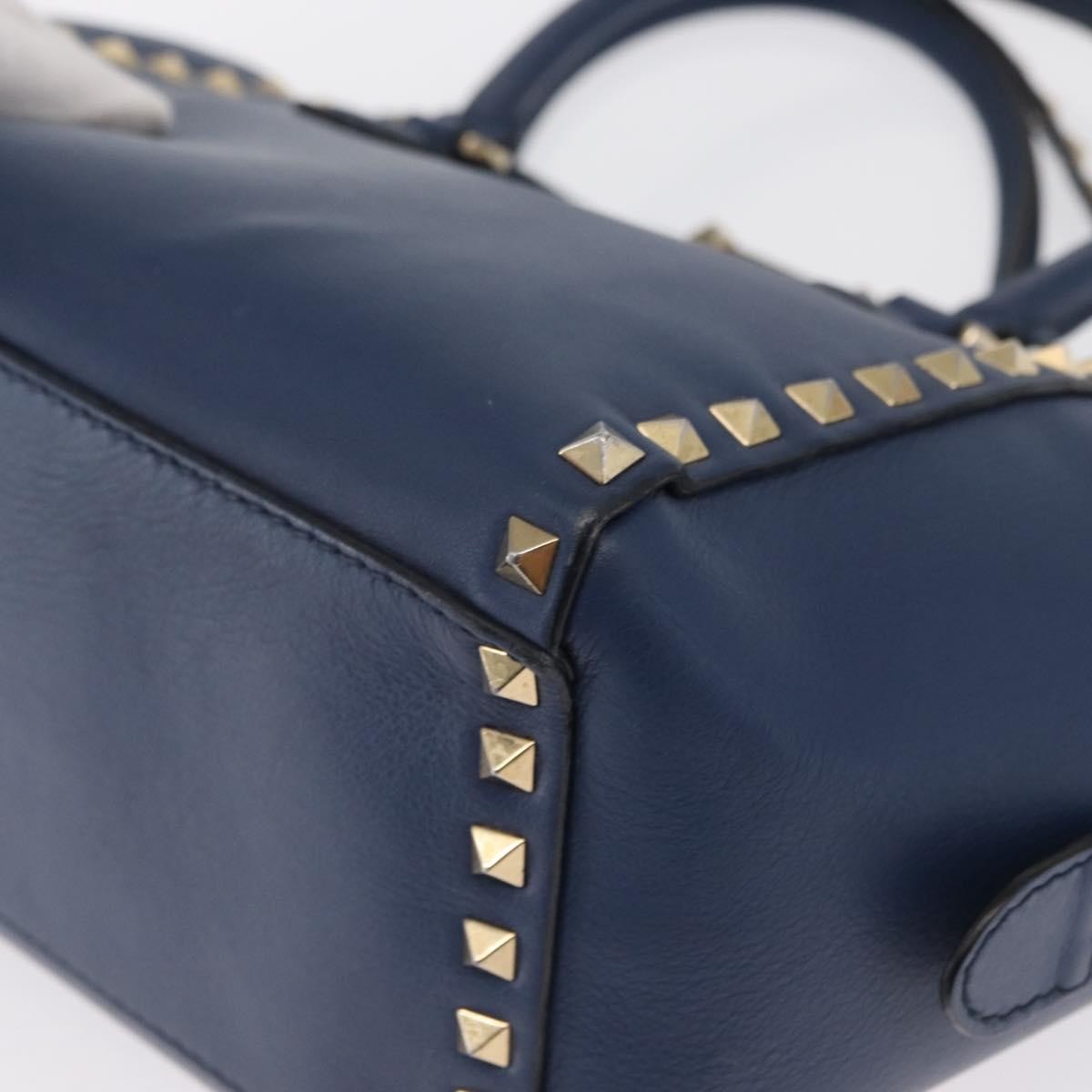 Valentino Garavani Rockstud Tote Rigid Leather, BLUE, LEATHER, Handbag