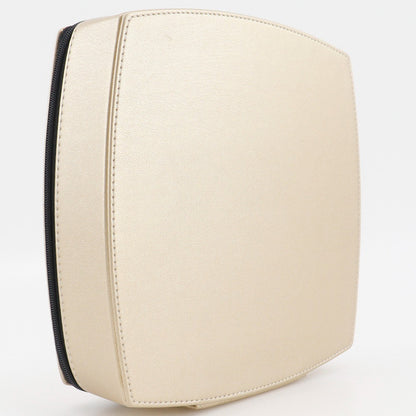 Chanel Sabri Mage Pouch Leather, GOLD, LEATHER, Clutche & pouche