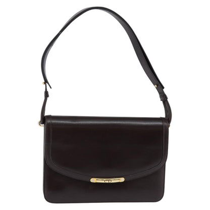 Christian Dior Flap Shoulder Bag Leather, BROWN, LEATHER, Shoulder bag