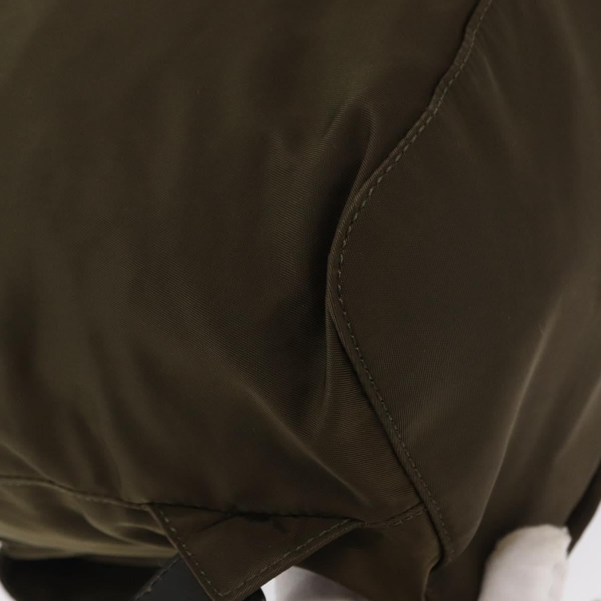 Prada Vela Double Front Pocket Backpack Tessuto with Saffiano Leather, KHAKI, NYLON, Backpack