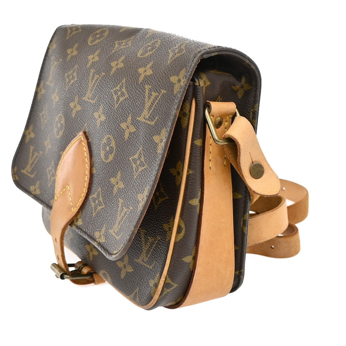 Louis Vuitton Cartouchiere Handbag Monogram Canvas, BROWN, LEATHER, Crossbody bag