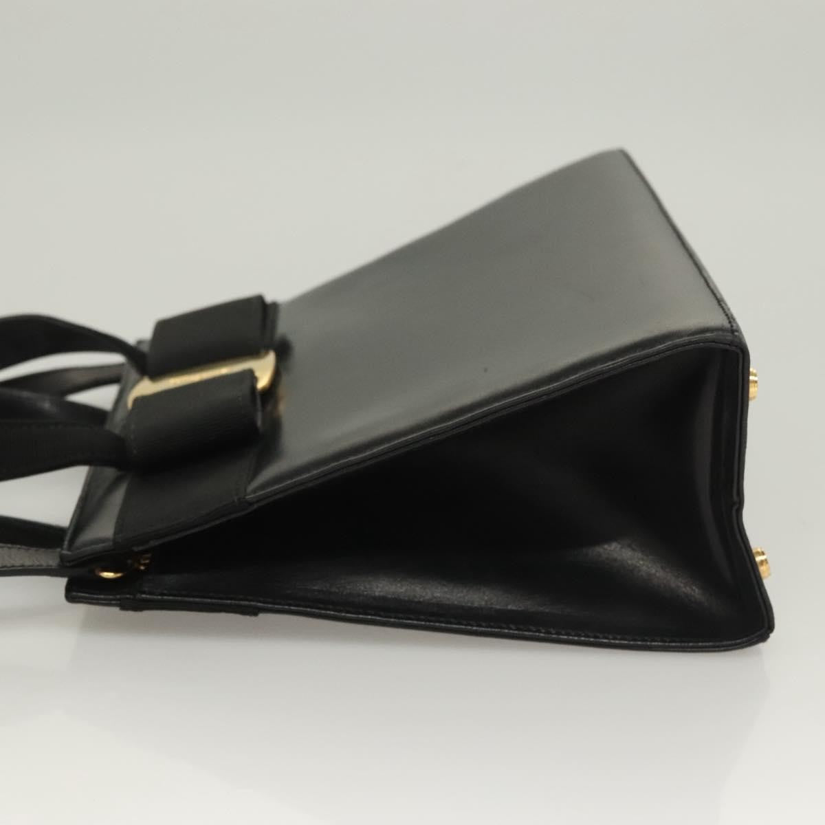 Salvatore Ferragamo Convertible Vara Bow Tote Leather, BLACK, LEATHER, Handbag