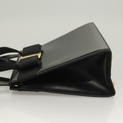 Salvatore Ferragamo Convertible Vara Bow Tote Leather, BLACK, LEATHER, Handbag