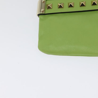 Valentino Garavani Rockstud Pouch Leather, GOLD, LEATHER, Clutche & pouche