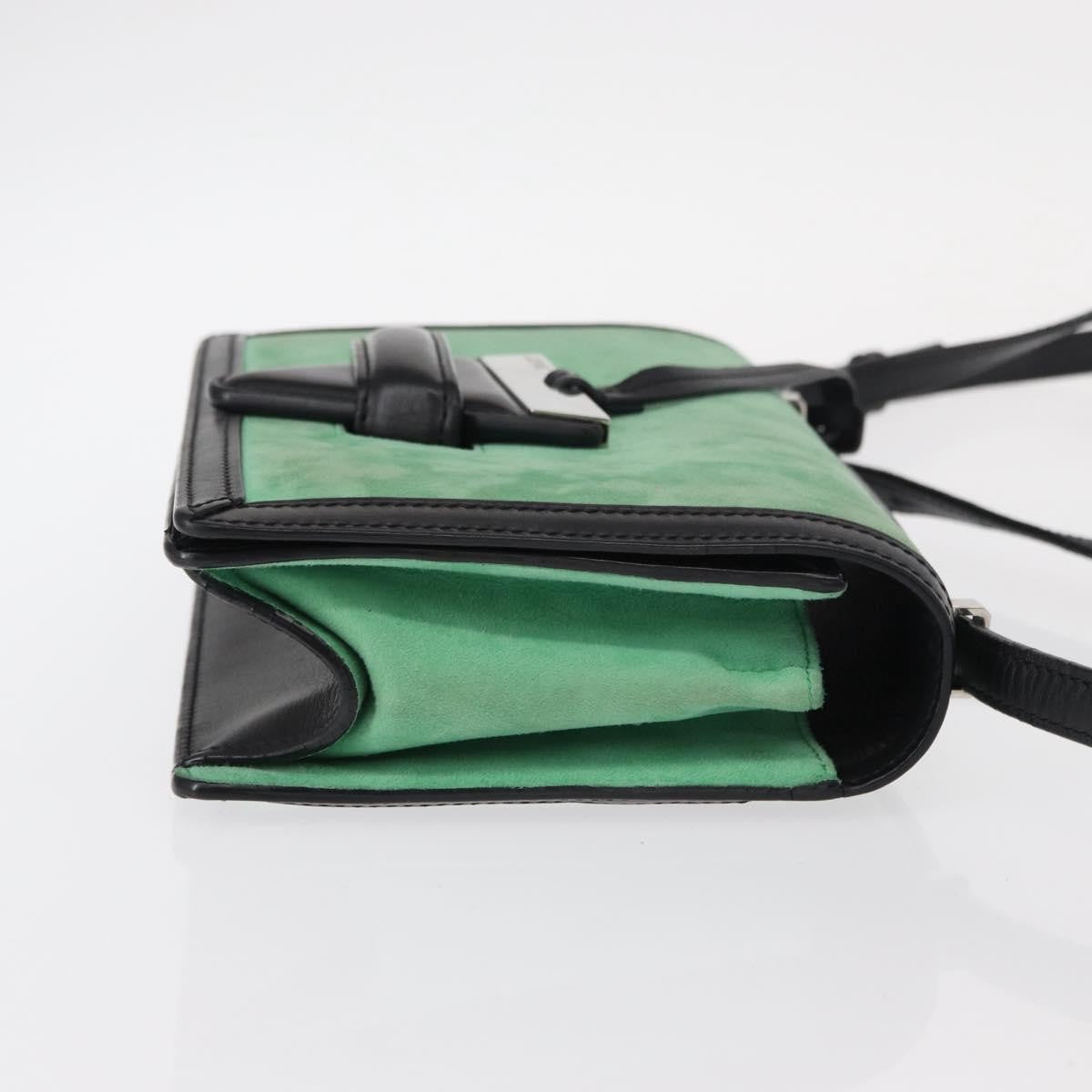 Loewe Barcelona Shoulder Bag Suede with Leather, GREEN, SUEDE, Shoulder bag