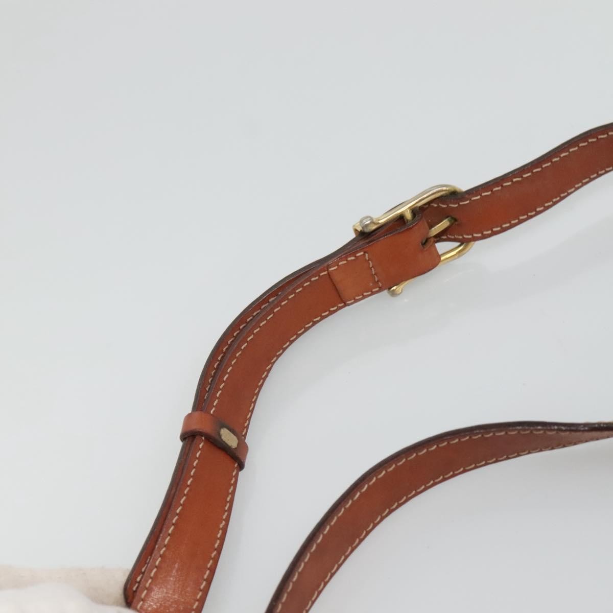 Celine Vintage Macadam Shoulder Bag Canvas and Leather, BEIGE, CANVAS, Shoulder bag