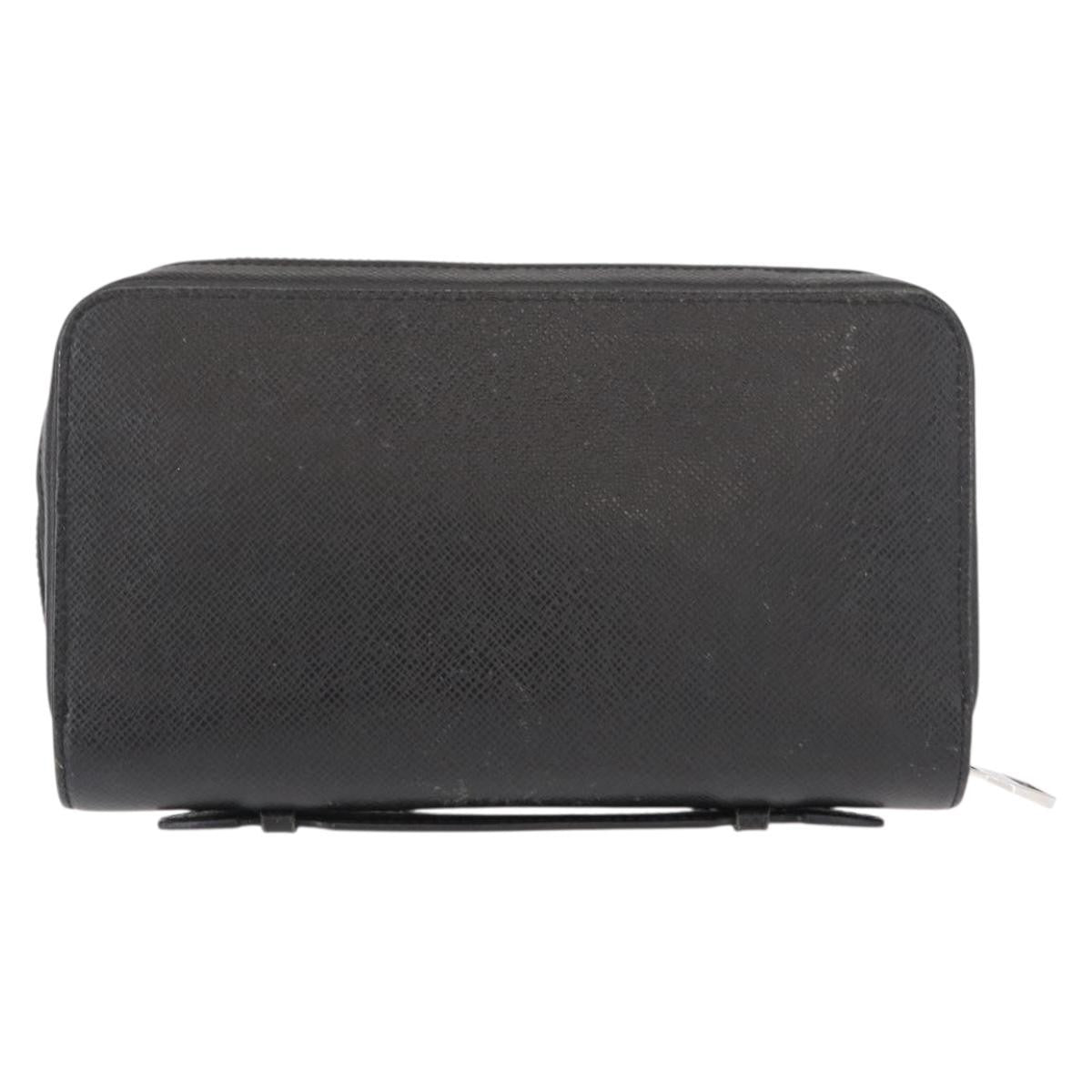 Louis Vuitton Zippy XL Taiga Leather, BLACK, LEATHER, Wallets