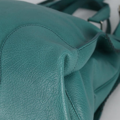 Celine Orlov Handbag Leather, TURQUOISE, LEATHER, Handbag