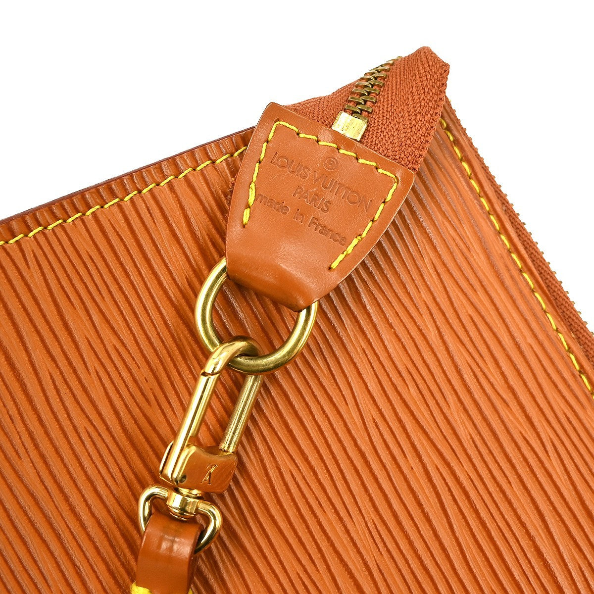 Louis Vuitton Pochette Accessoires Epi Leather, BROWN, LEATHER, Clutche & pouche