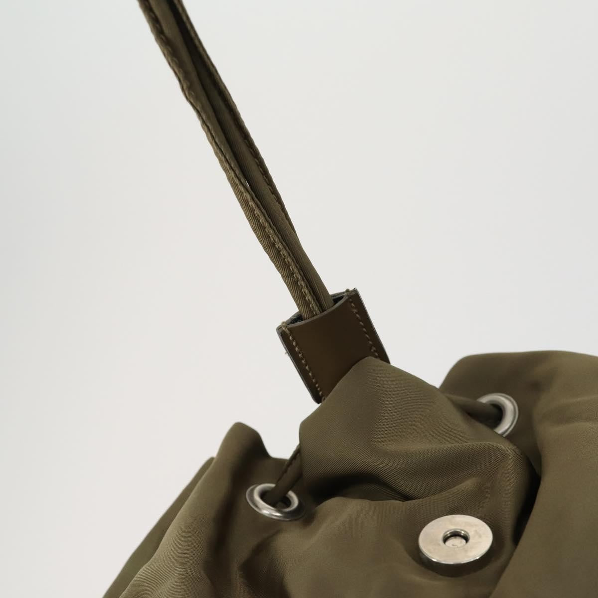 Prada Vela Double Front Pocket Backpack Tessuto with Saffiano Leather, KHAKI, NYLON, Backpack