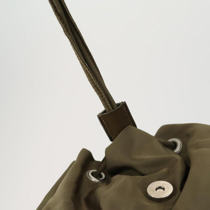 Prada Vela Double Front Pocket Backpack Tessuto with Saffiano Leather, KHAKI, NYLON, Backpack