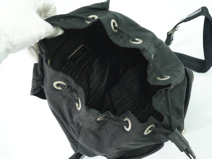 Prada Double Front Pocket Backpack Tessuto, BLACK, NYLON, Backpack