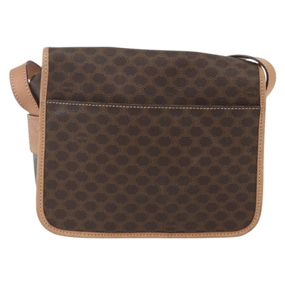 Celine Vintage Macadam Shoulder Bag Canvas and Leather, BROWN, CANVAS, Shoulder bag