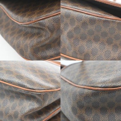 Celine Vintage Macadam Shoulder Bag Canvas and Leather, BROWN, CANVAS, Shoulder bag