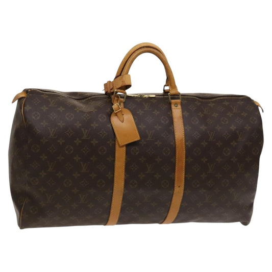 Louis Vuitton Keepall Bag Monogram Canvas, BROWN, CANVAS, Travel bag