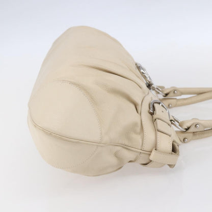 Salvatore Ferragamo Gancini handbag Leather, BEIGE, LEATHER, Handbag