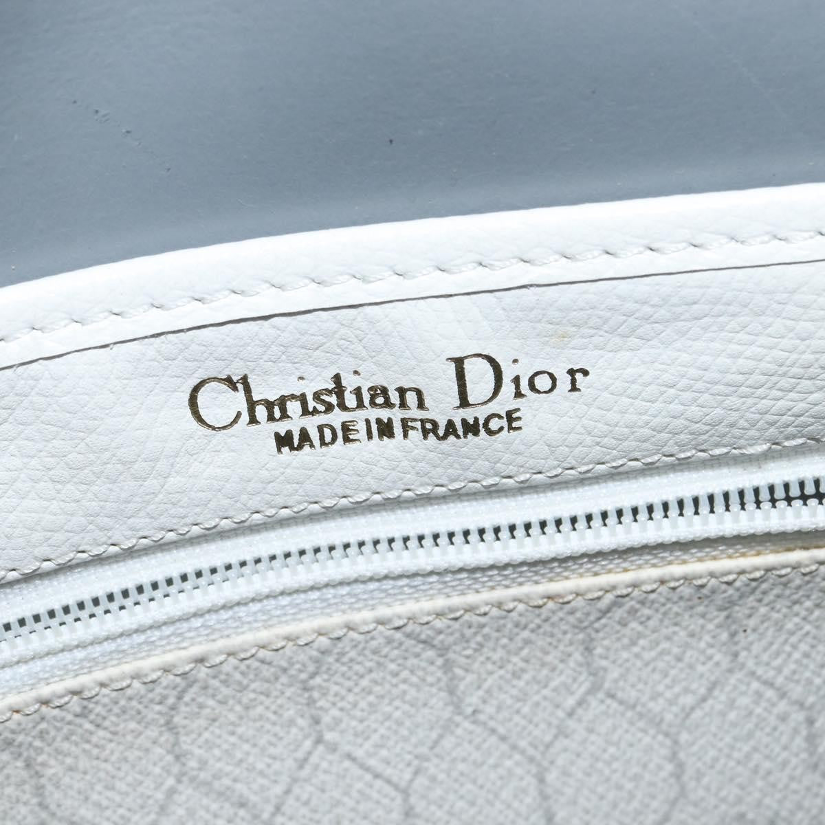 Christian Dior Vintage Honeycomb Flap Crossbody Bag Canvas and Leather, WHITE, CANVAS, Shoulder bag