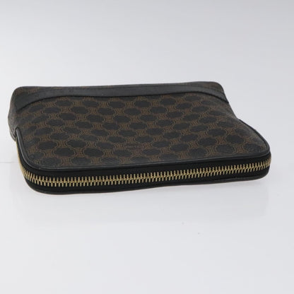 Celine Macadam Pochette Canvas and Leather, BLACK, CANVAS, Clutche & pouche