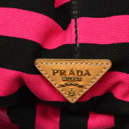Prada Canapa Open Tote Canvas, BLACK, CANVAS, Tote bag