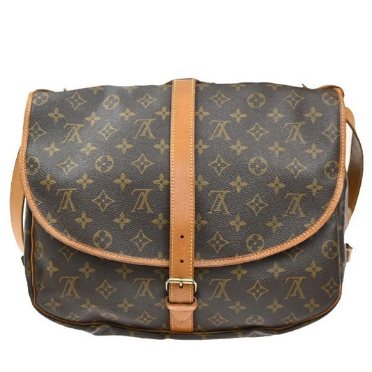 Louis Vuitton Saumur Handbag Monogram Canvas, Brown, Canvas, Shoulder Bag