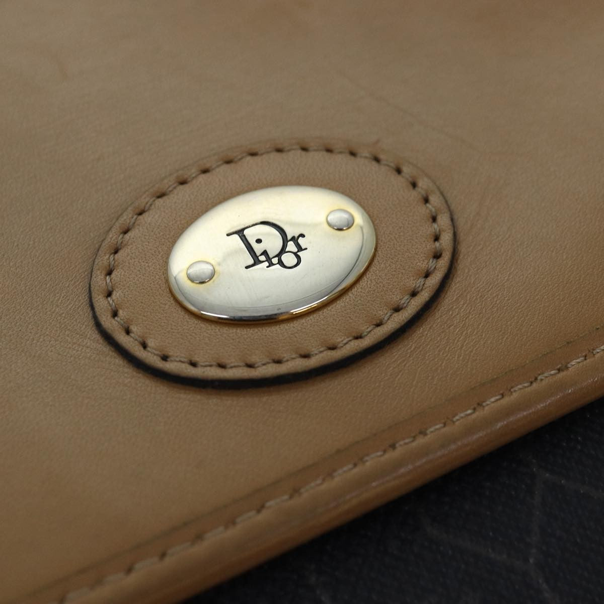 Christian Dior Vintage Honeycomb Flap Crossbody Bag Canvas and Leather, BLACK, CANVAS, Crossbody bag