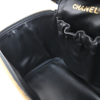 Chanel Vintage Timeless Vanity Case Caviar, BLACK, LEATHER, Handbag