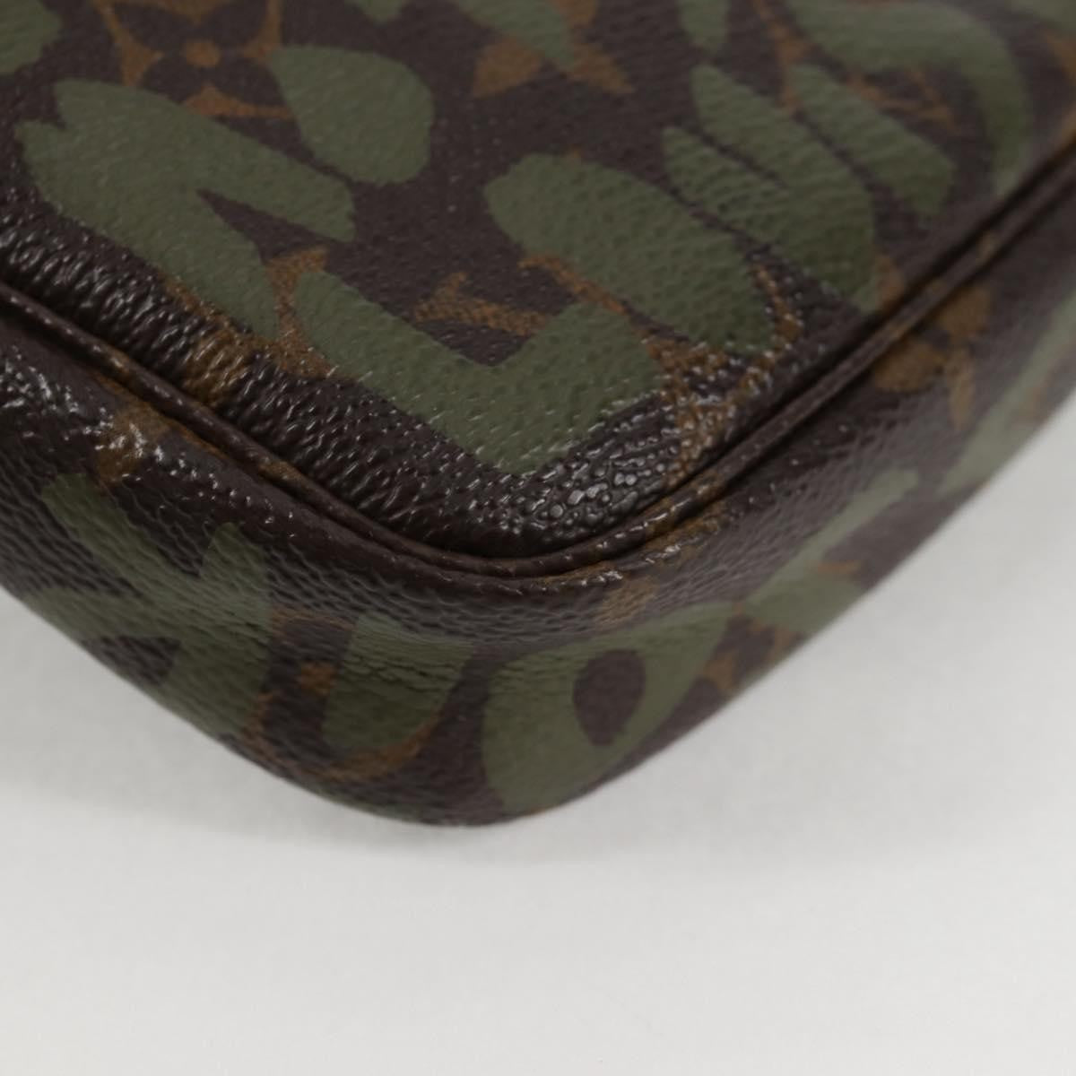 Louis Vuitton Pochette Accessoires Limited Edition Monogram Graffiti, BROWN, CANVAS, Clutche & pouche