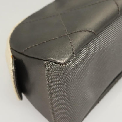 Chanel Biarritz Cosmetic Pouch Quilted Coated Canvas, GRAY, PVC, Clutche & pouche