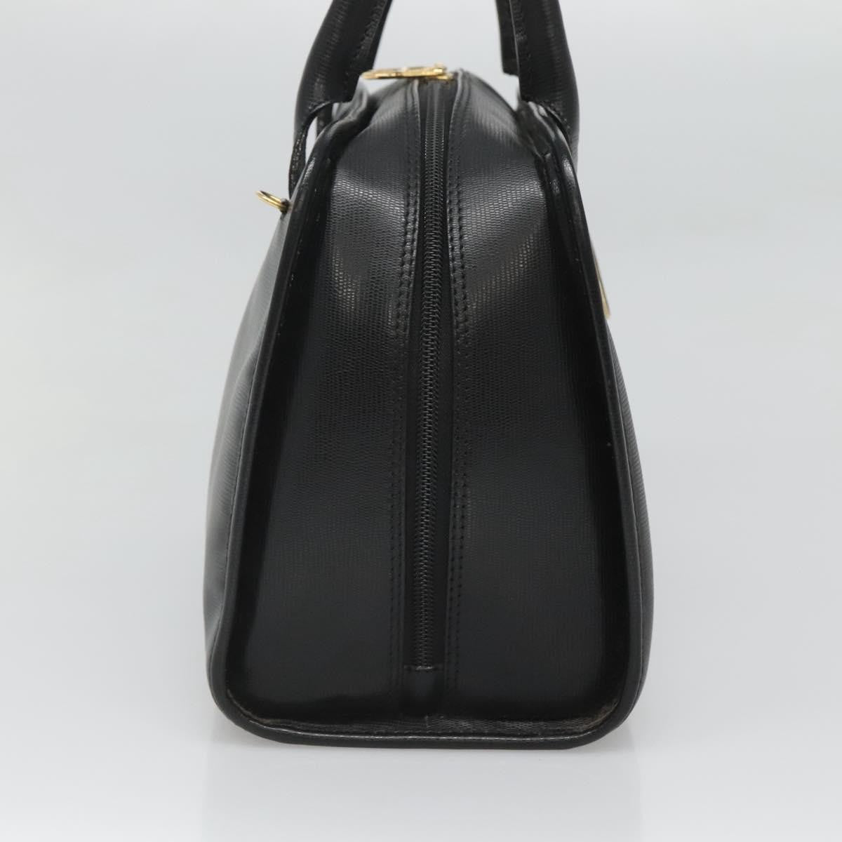 Celine Circle Logo Handbag Leather, BLACK, LEATHER, Handbag