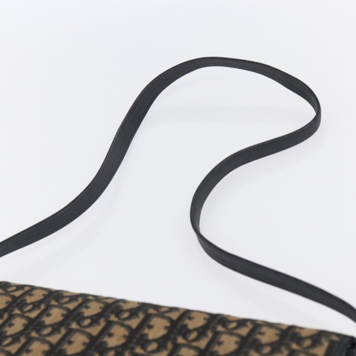 Christian Dior Vintage Trotter Flap Shoulder Bag Diorissimo Canvas, NAVY, CANVAS, Shoulder bag