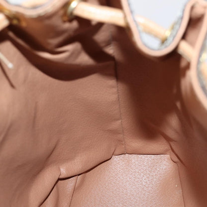 Celine Vintage Drawstring Flap Backpack Macadam Coated Canvas, BROWN, CANVAS, Backpack