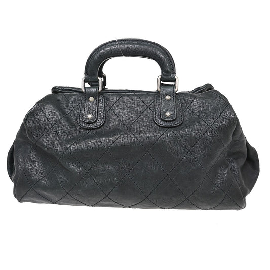 Chanel Outdoor Ligne Doctor Bag Quilted Caviar, Black, Leather, Handbag