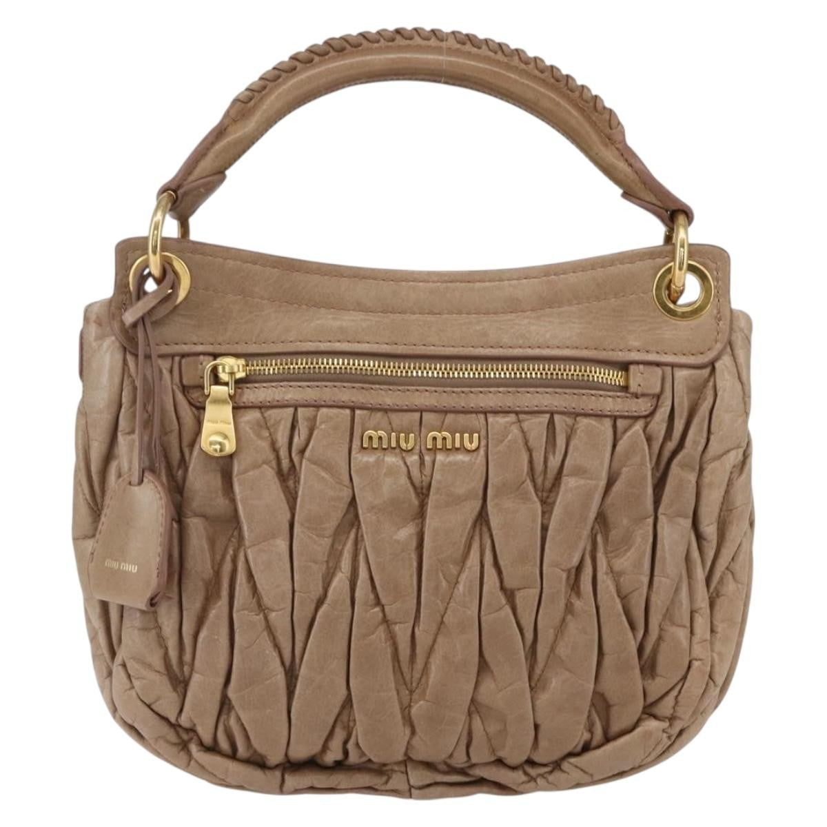 Miu Miu Coffer Satchel Matelasse Leather, PINK, LEATHER, Handbag