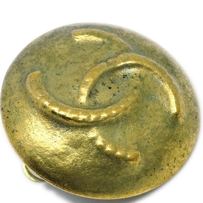 Chanel Vintage CC Round Clip-On Earrings Metal, GOLD, GOLD_PLATED, Earrings