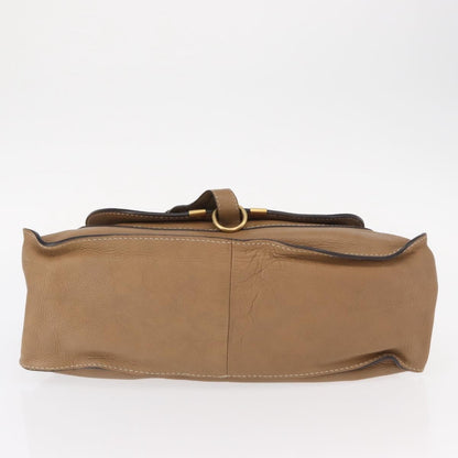 Chloe Marcie Satchel Studded Leather, BEIGE, LEATHER, Handbag