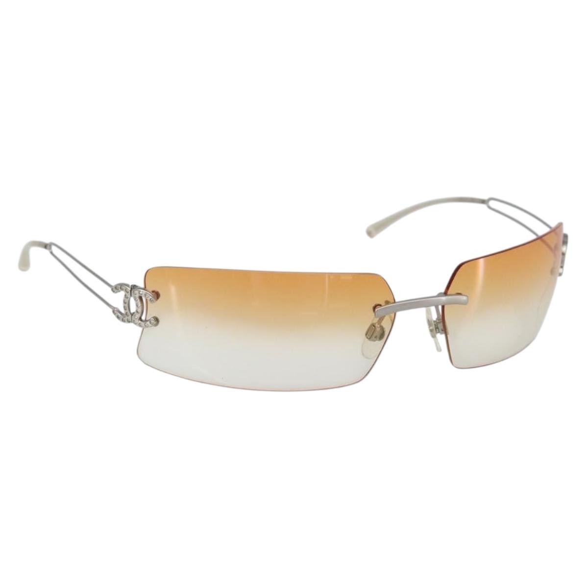 Chanel Logo CC Sunglasses Metal, SILVER, METAL, Sunglasse