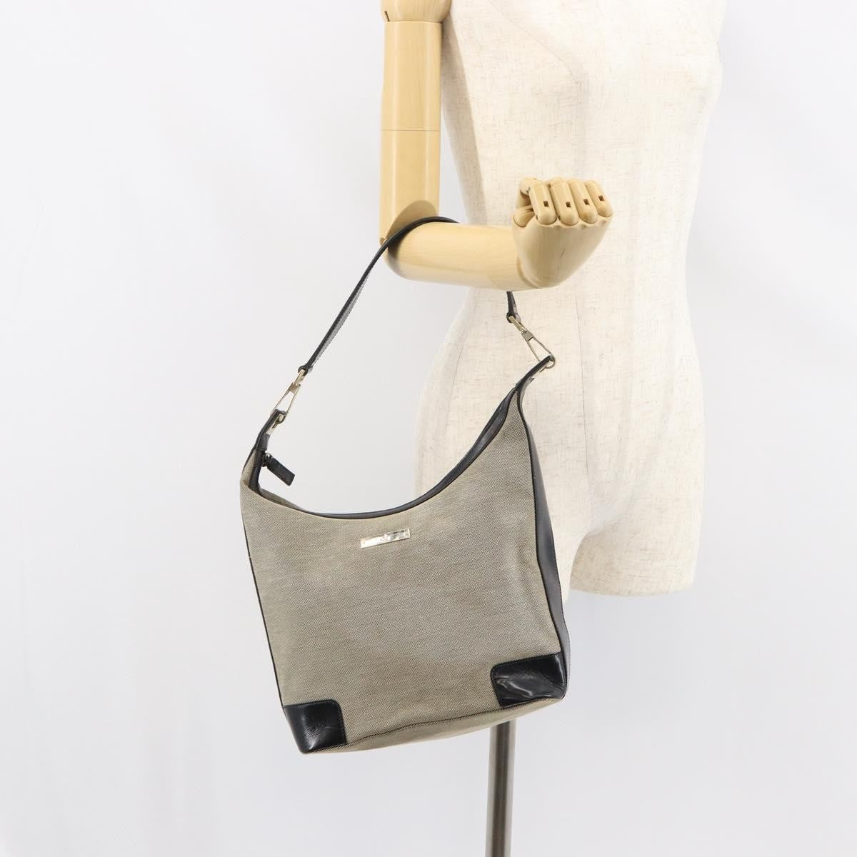 Gucci Vintage Hobo Canvas, GRAY, CANVAS, Shoulder bag