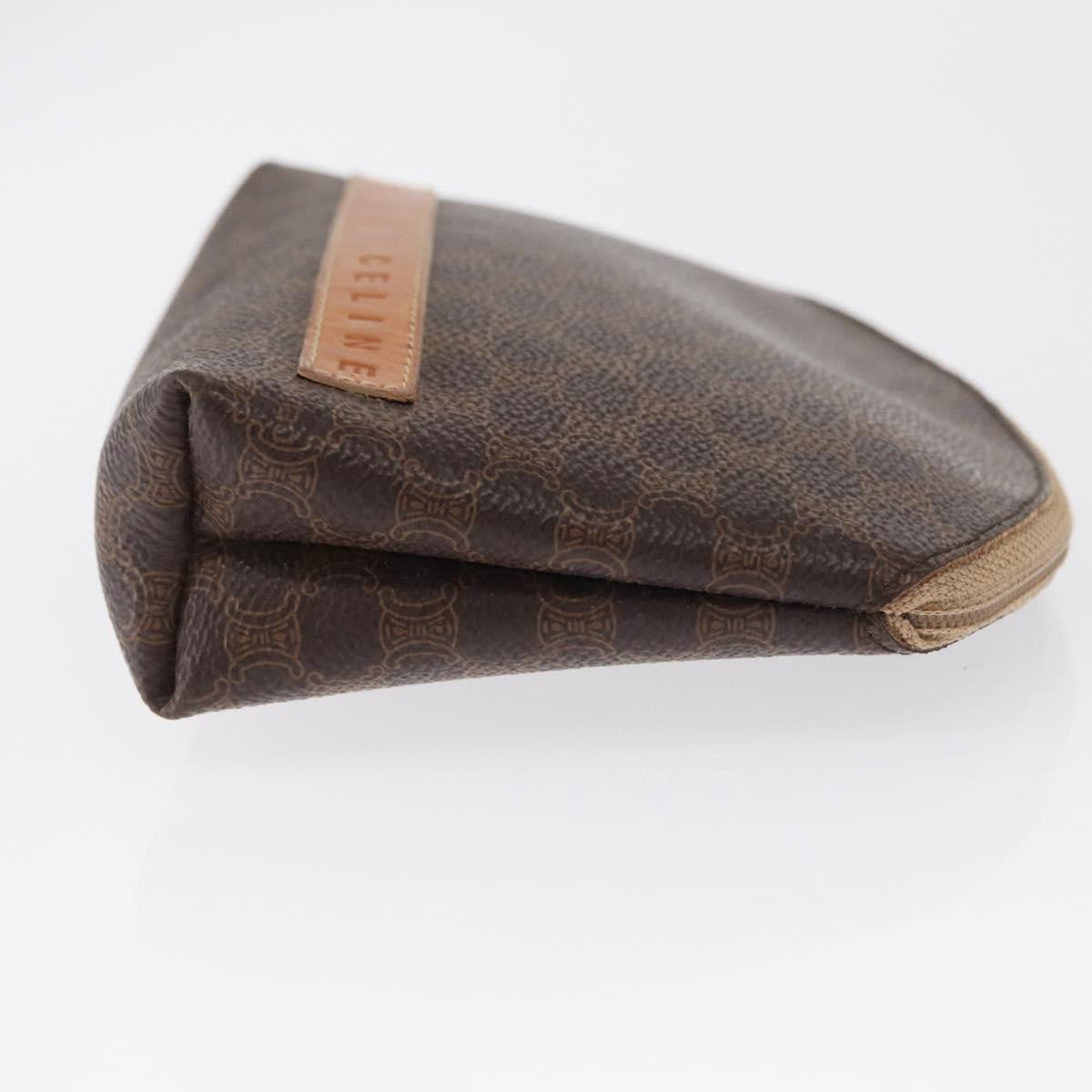 Celine Macadam Pochette Canvas and Leather, BROWN, CANVAS, Clutche & pouche