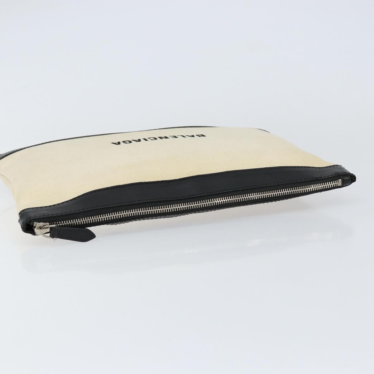 Balenciaga Clip P Pouch Leather, BEIGE, CANVAS, Clutche & pouche