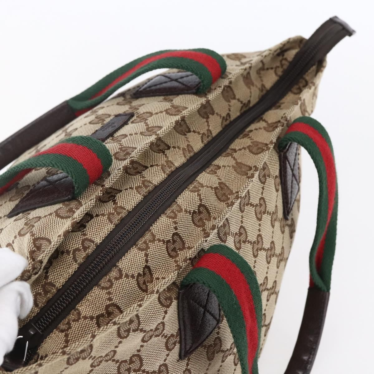 Gucci Web Zip Tote GG Canvas, BEIGE, CANVAS, Handbag