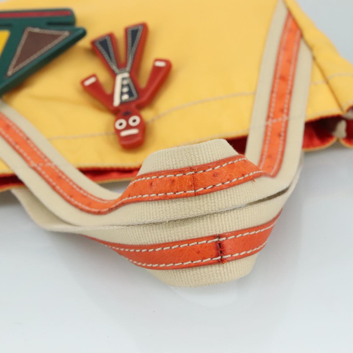 Prada Vintage Handbag Tessuto, YELLOW, NYLON, Handbag