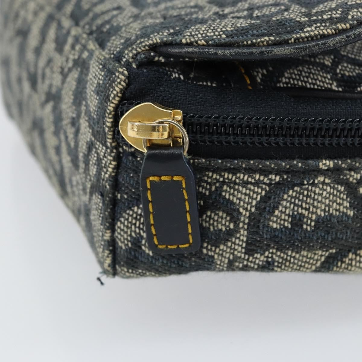 Christian Dior Vintage Saddle Coin Purse Diorissimo Canvas, BLUE, CANVAS, Clutche & pouche