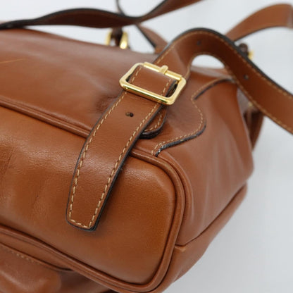 Gucci Vintage Bamboo Backpack Leather, Brown, Leather, Backpack